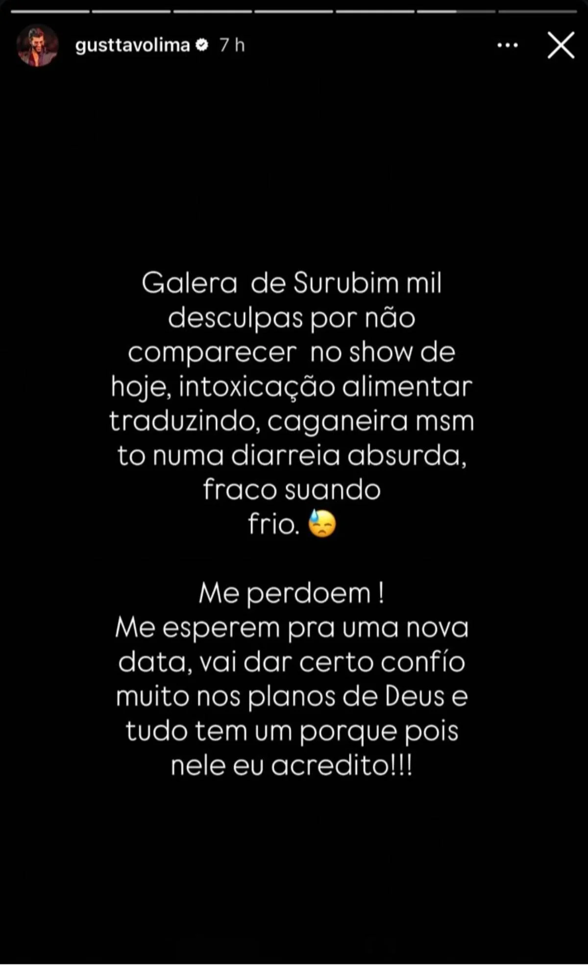 Pronunciamento de Gusttavo Lima Pronunciamento de Gusttavo Lima