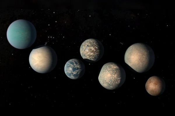 Imagem colorida de sistema de exoplanetas - Metrópoles