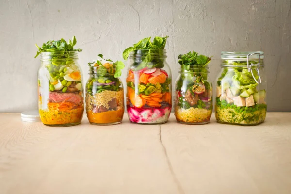 Salada no pote