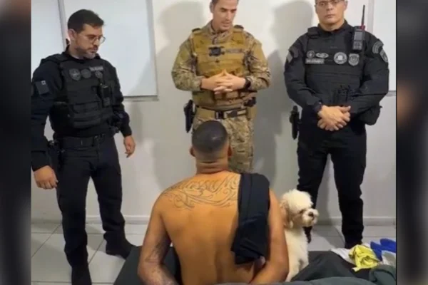 Fiel até o fim: cão acompanha tutor preso por ligação ao PCC