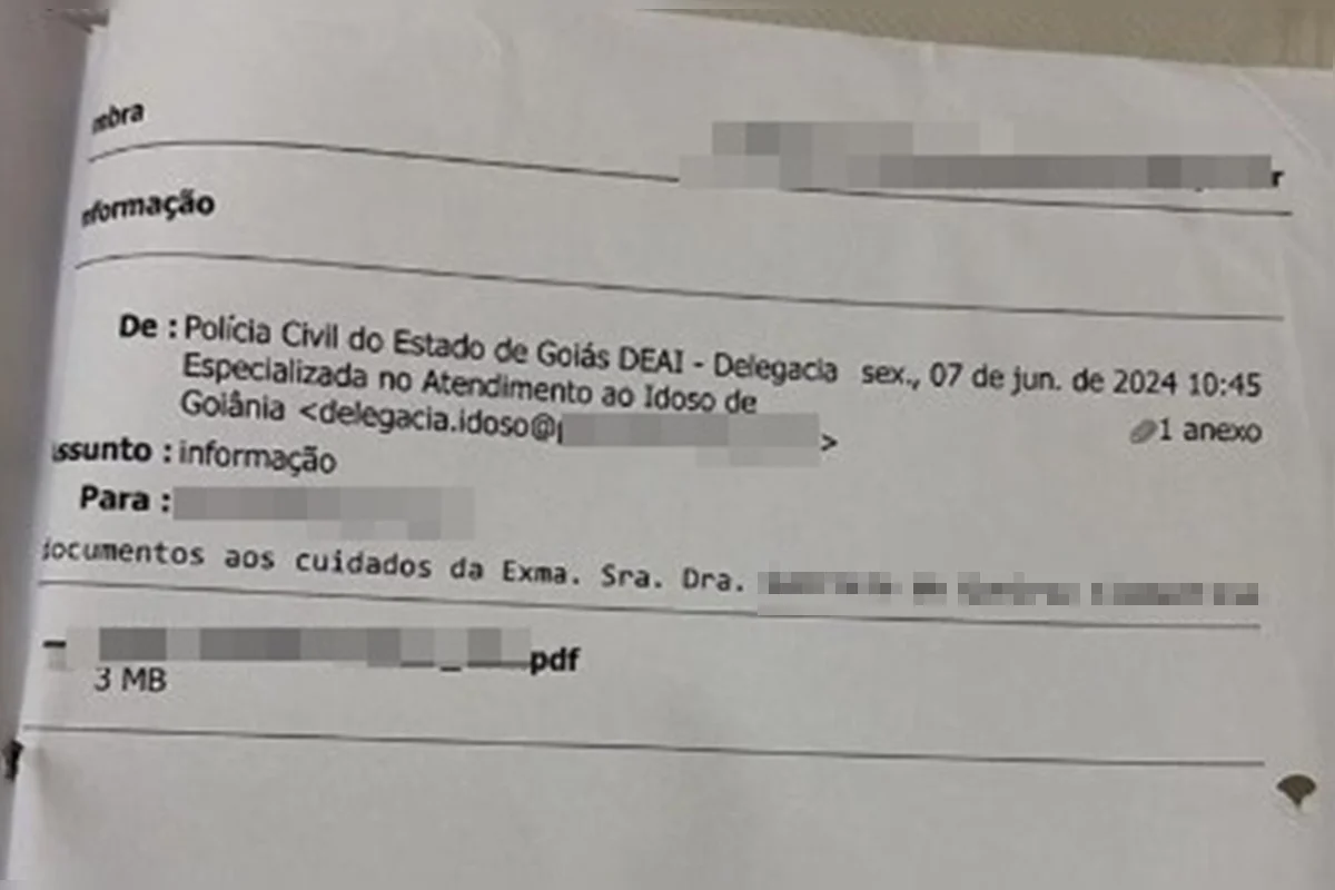 E-mail enviado ao Gaeco E-mail enviado ao Gaeco