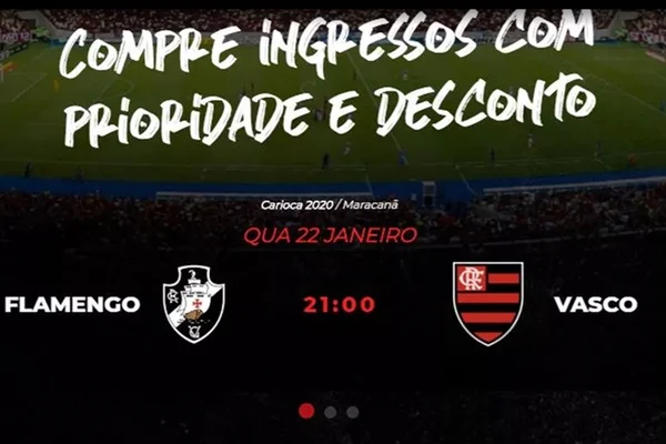 Clássico invertido: site do Flamengo troca escudo com o Vasco