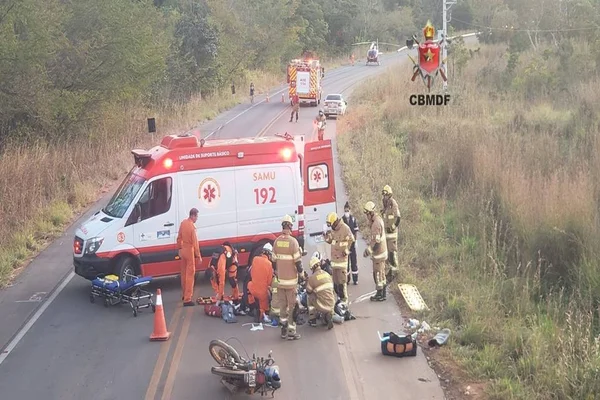 Bombeiros atendem motociclista em Planaltina - Metrópoles