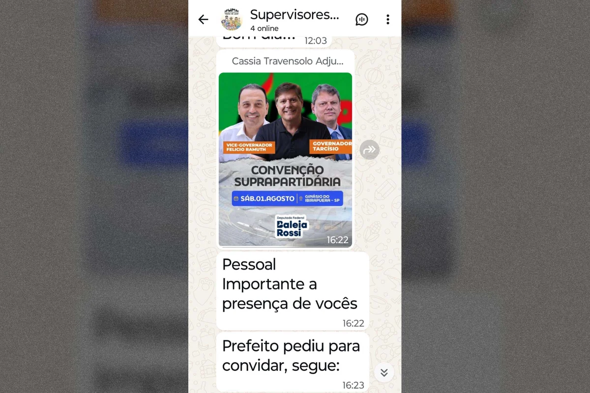 A servidores, secretária adjunta disse que presença deles em evento partidário era "importante" A servidores, secretária adjunta disse que presença deles em evento partidário era "importante"