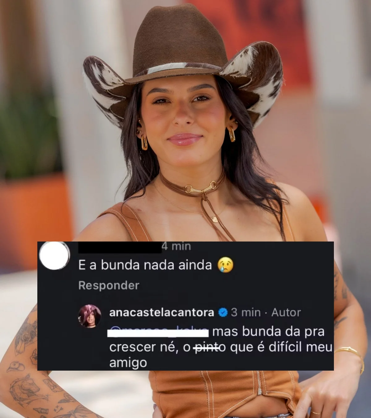 Ana Castela não secalou após comentário sobre seu corpo Ana Castela não secalou após comentário sobre seu corpo