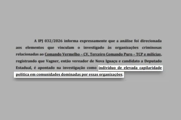 Candidato no RJ mantém relação com CV, TCP e milícias, aponta PF - destaque galeria Candidato no RJ mantém relação com CV, TCP e milícias, aponta PF - destaque galeria