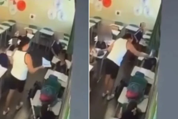 professora esfrega prova no rosto do aluno