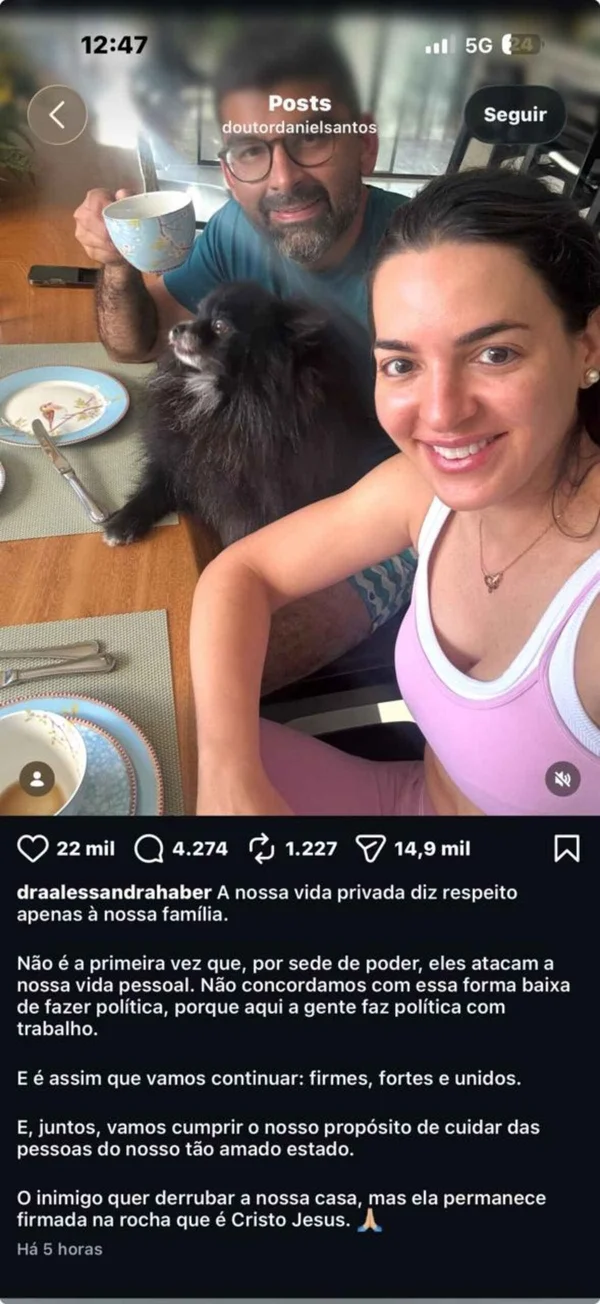 Candidato a governador se pronuncia com esposa após vídeo íntimo viralizar - destaque galeria Candidato a governador se pronuncia com esposa após vídeo íntimo viralizar - destaque galeria