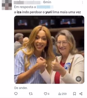 Internautas reagiram à internação de Yuri Lima, namorado de Iza, com perfil de uma mulher de biquíni