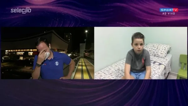 Repórter em Tóquio vai às lágrimas com mensagem surpresa do filho