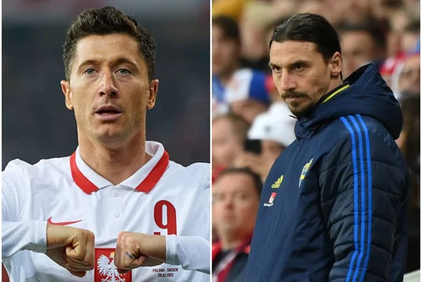 Lewandowski, da Polônia, e Ibrahimovic, da Suécia, em partida valendo vaga para Copa do Mundo no Catar