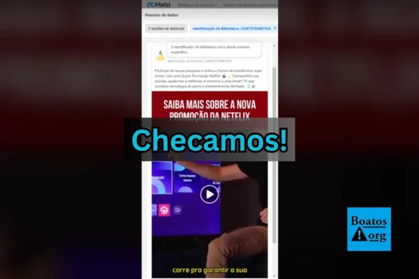 Imagem de tela de celular com tarja escrita "checamos" - Metrópoles