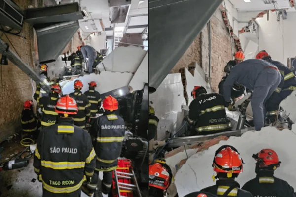 Explosão com desabamento de teto na Bela Vista - Metrópoles