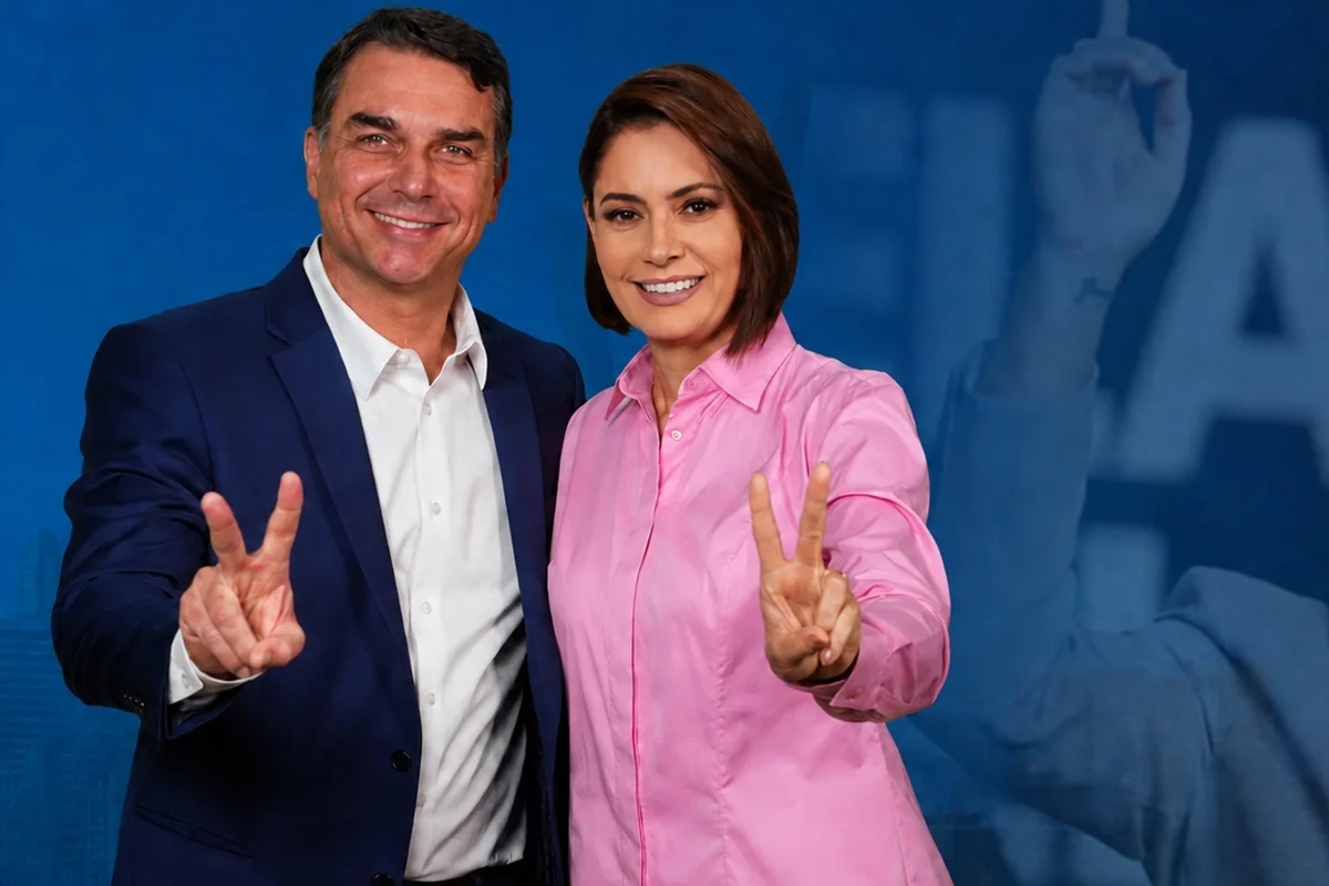 Michelle Bolsonaro e Flávio Bolsonaro Michelle Bolsonaro e Flávio Bolsonaro
