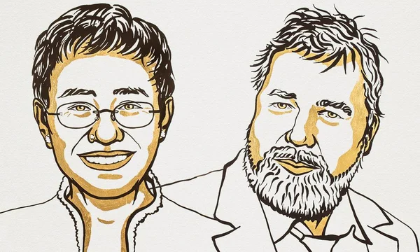 Jornalistas Maria Ressa e Dmitri Muratov, ganhadores do Prêmio Nobel da Paz 2021