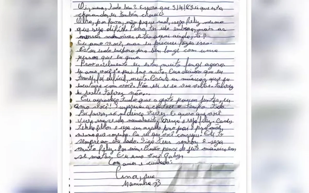 Garota deixou carta após fugir com suposto namorado que conheceu pelo Discord Garota deixou carta após fugir com suposto namorado que conheceu pelo Discord