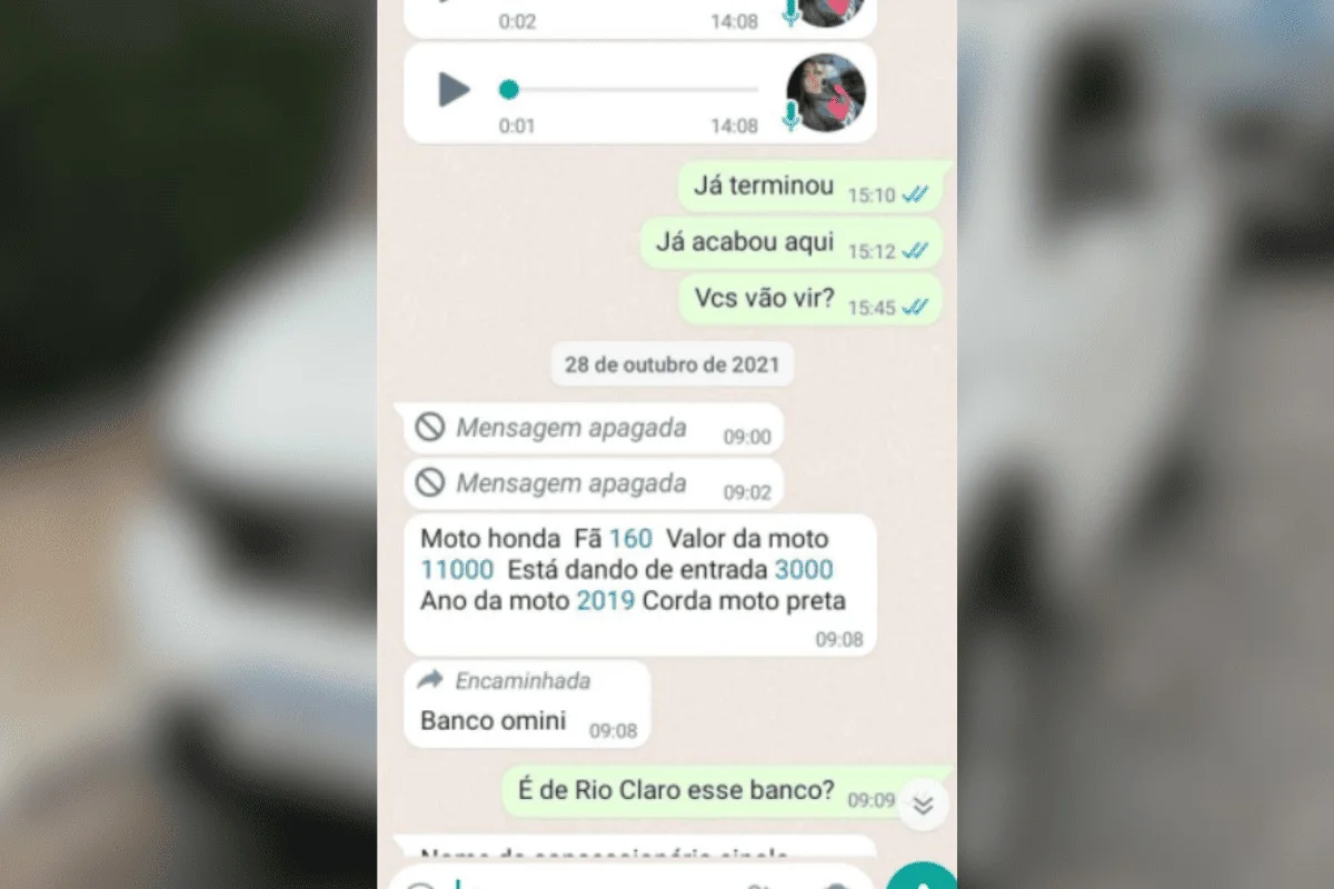 Mensagens enviadas por suposto pai de santo Mensagens enviadas por suposto pai de santo