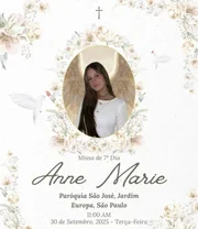 Schynaider Moura revela detalhes da missa de sétimo dia da filha, Anne Marie