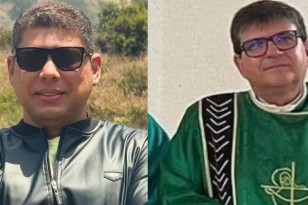 Montagem com fotos coloridas de Martônio Igor Lima, médico de 39 anos, e do Diácono Wellington Vilar Viana, de 63 anos - Metrópoles