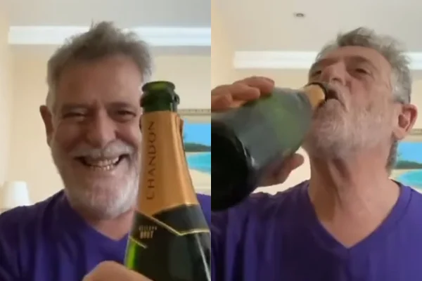 José de Abreu celebra prisão de Bolsonaro com champanhe; assista