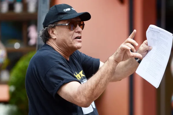 Dennis Carvalho nos bastidores da novela Sangue Bom, 2013