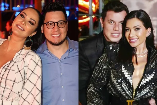 Helen Ganzarolli e César Kuratomi e Flávia Pavanelli e Junior Mendonza (Foto: Reprodução/OFuxico)