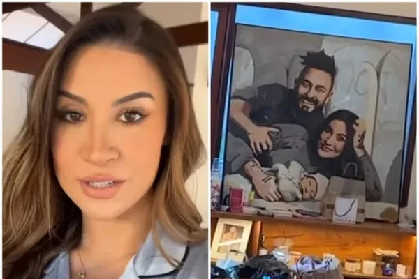 Bianca Andrade mantém quadro com imagem de Fred em casa após separação