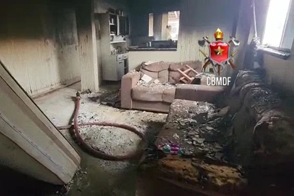 Bombeiro aposentado vê incêndio e salva pais e bebê em Samambaia