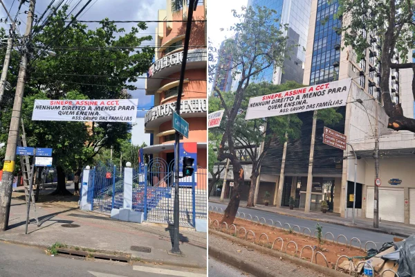 faixa greve escolas particulares