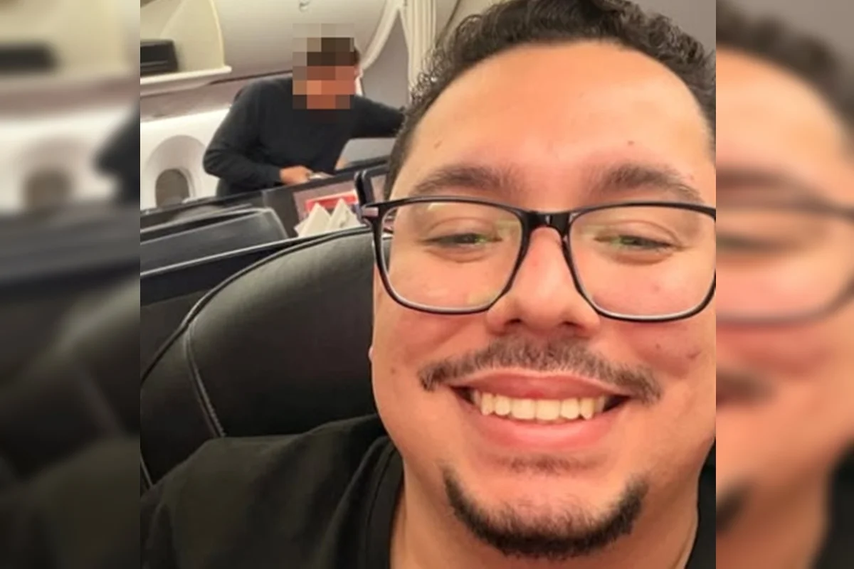 Douglas apareceu viajando de primeira classe para Madri, na Espanha Douglas apareceu viajando de primeira classe para Madri, na Espanha