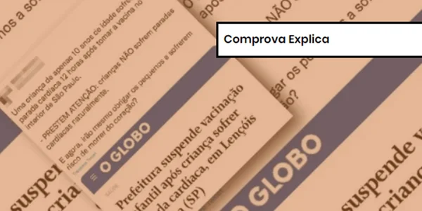 captura de tela com recorte de notícias com etiqueta "Comprova Explica"