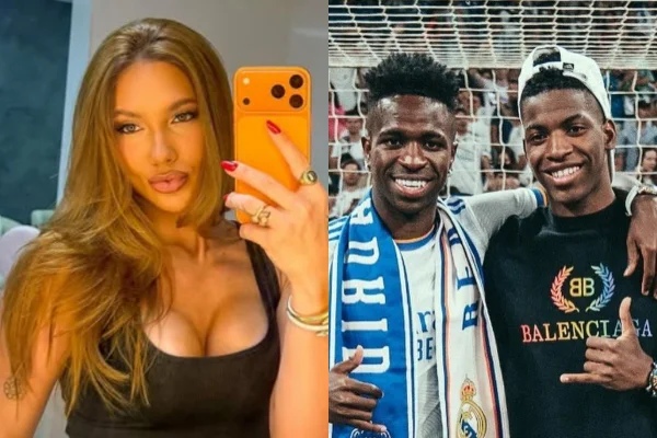 Virginia Fonseca aparece com irmão de Vini Jr. em mansão