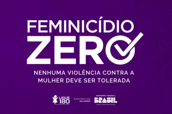 Imagem colorida de campanha Feminicídio Zero - Metrópoles