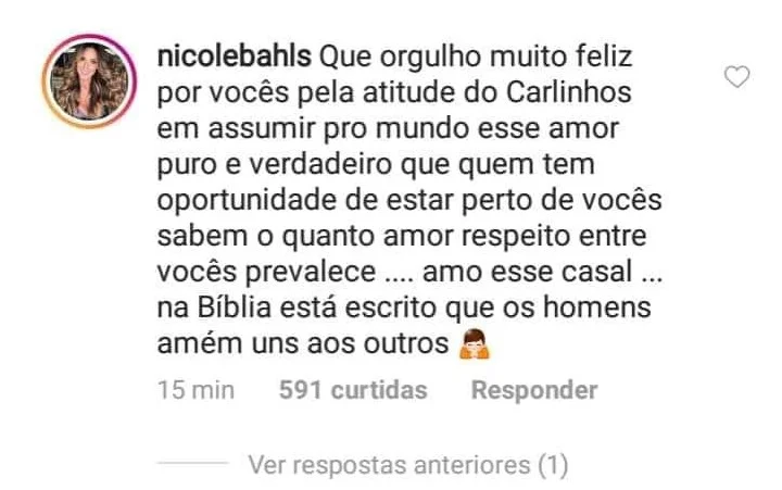 Comentário de Nicole Bahls a Carlinhos Maia na segunda-feira (5/2) Comentário de Nicole Bahls a Carlinhos Maia na segunda-feira (5/2)