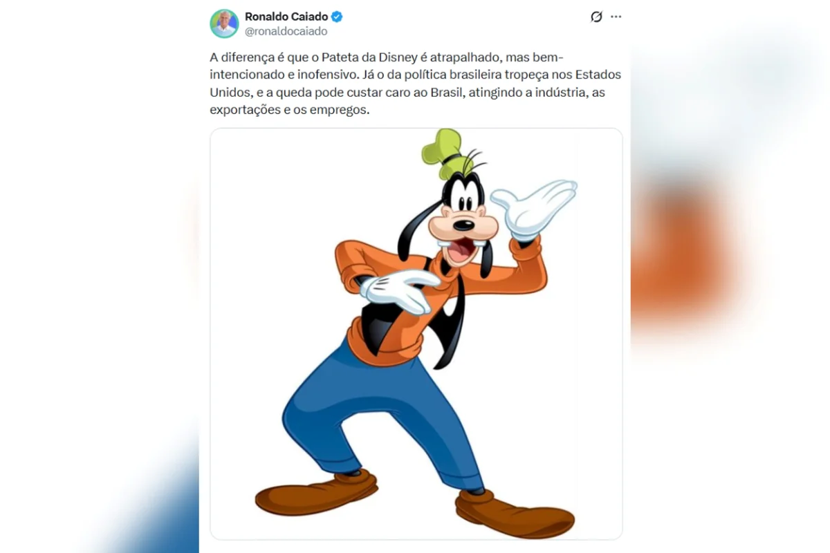 Em meio à treta com Eduardo, Caiado usa Disney e ironiza: “Pateta” - imagem 2 Em meio à treta com Eduardo, Caiado usa Disney e ironiza: “Pateta” - imagem 2