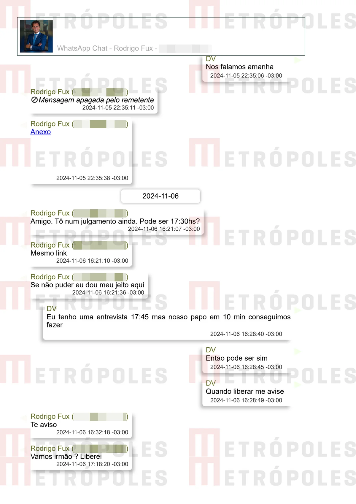 Filho de Fux ofereceu tapete vermelho a Vorcaro; veja prints das conversas - imagem 6 Filho de Fux ofereceu tapete vermelho a Vorcaro; veja prints das conversas - imagem 6
