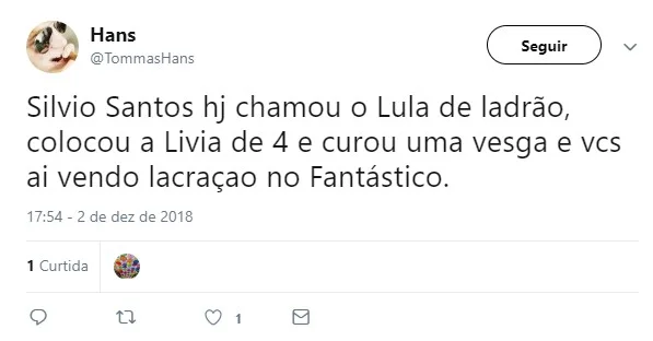 “Ladrão”, diz mulher sobre profissão de Lula a Silvio Santos - imagem 8 “Ladrão”, diz mulher sobre profissão de Lula a Silvio Santos - imagem 8