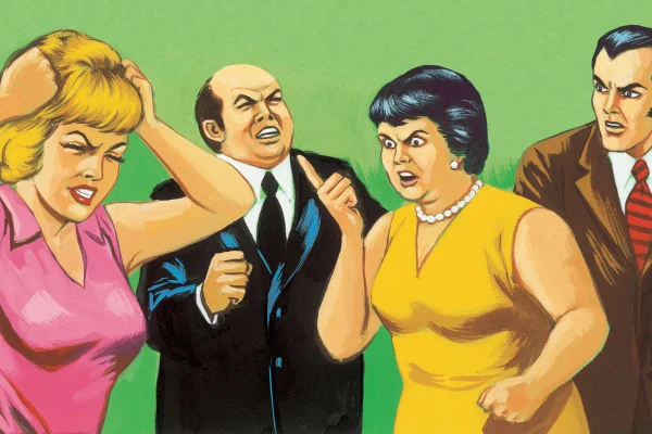 Ilustração colorida conflito familiar