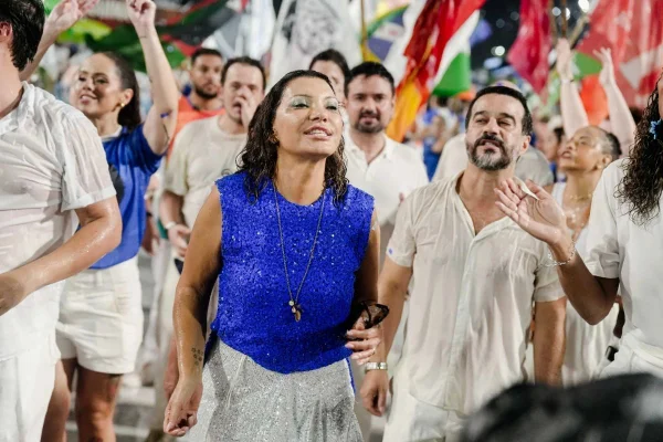 Janja em ensaio técnico na Sapucaí, no Rio