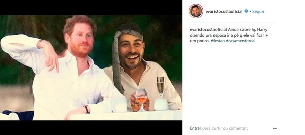 Evaristo queria muito ir ao casamento real e esse foi o resultado - destaque galeria Evaristo queria muito ir ao casamento real e esse foi o resultado - destaque galeria