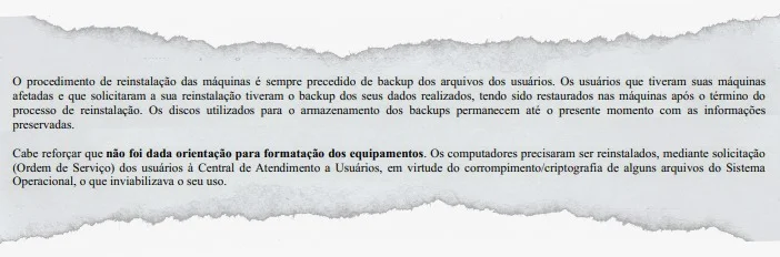 A Presidência garante que tem backup dos arquivos A Presidência garante que tem backup dos arquivos
