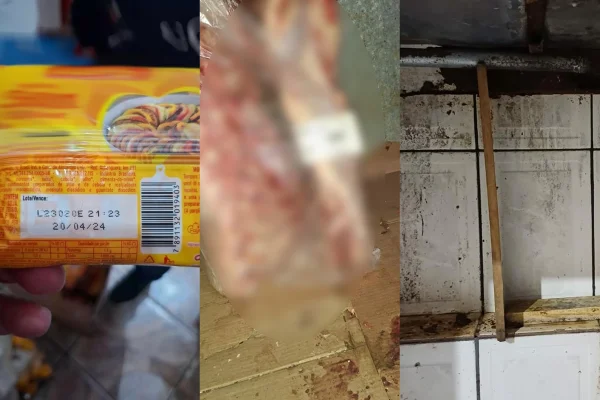 Imagem colorida, alimentos vencidos foram apreendidos- Metrópoles