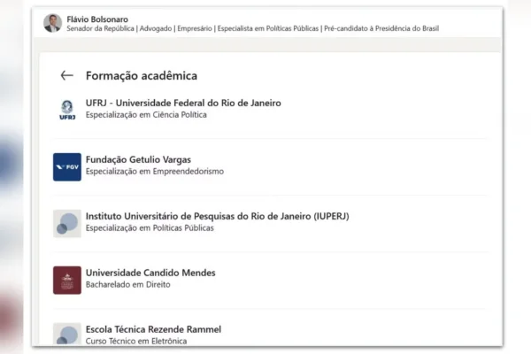 UFRJ nega que Flávio Bolsonaro tenha feito pós-graduação na universidade - destaque galeria