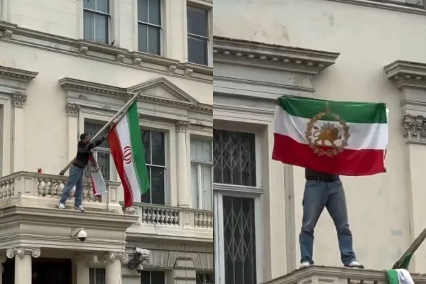 Imagem colorida, Irã ameaça saída diplomática do Reino Unido após protesto em embaixada - Metrópoles