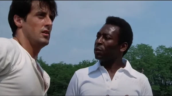 imagem colorida Pelé e Sylvester Stollone