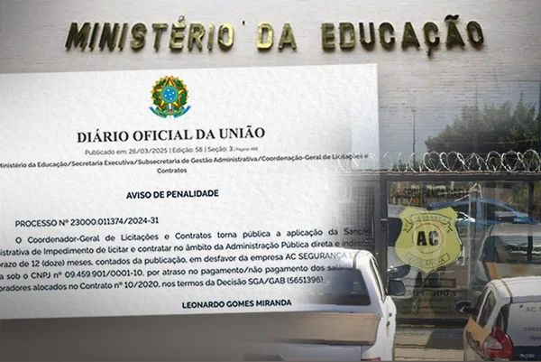 Empresa de vigilância AC Segurança foi punida pelo MEC