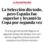 A Seleção deu tudo, mas a Espanha foi superior e levantou a Copa do Mundo pela 2ª vez A Seleção deu tudo, mas a Espanha foi superior e levantou a Copa do Mundo pela 2ª vez