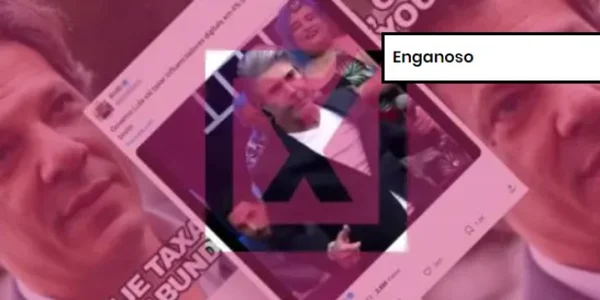 Captura de tela de post enganoso sobre taxação a influenciadores em plataformas de streaming