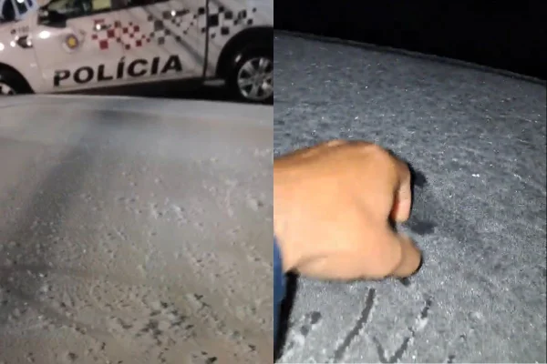 Imagem colorida de carros congelados em Cajamar