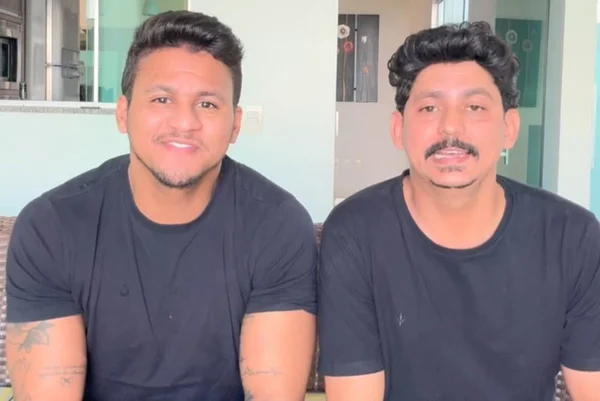 Foto colorida da dupla Felipe e Matheus - metrópoles